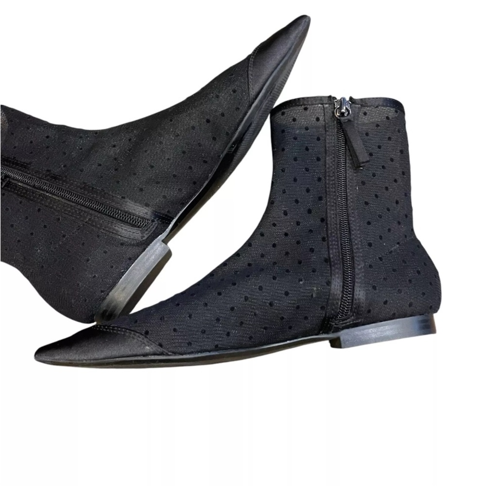 Zara Basic Black Mesh Polka Dot Pointed Toe Boots – EU 36 (Fits US 6–6.5) - Picture 6 of 10
